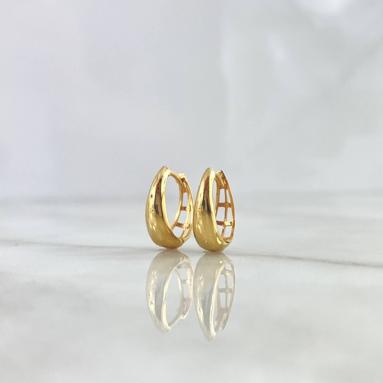 Hoop Earrings Dali Basteadas 2.3gr / 1.4cm / Polished 18K Yellow Gold