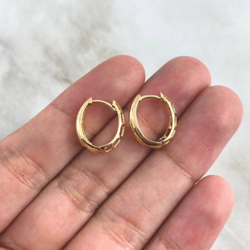 Hoop Earrings Dali Basteadas 2.3gr / 1.4cm / Polished 18K Yellow Gold