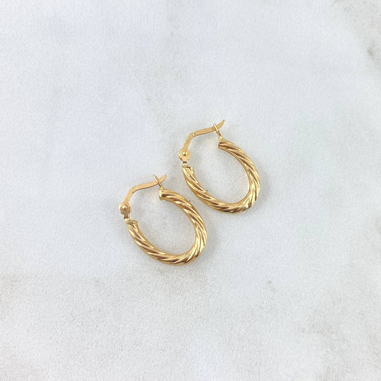 Candongas Mary Ovalada 1.2gr / 3/4 in / Oro Amarillo 18K *