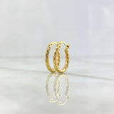 Mary Oval Hoop Earrings 1.1gr / 3/4 in / Yellow Gold 18K ©