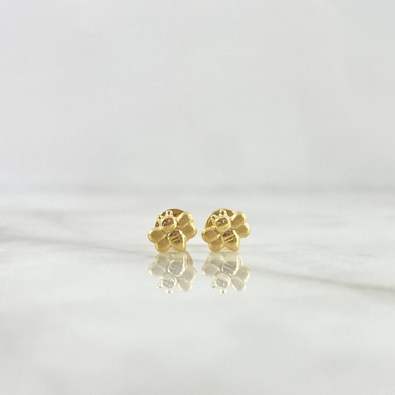 Topos Abeja 0.55gr / 6mm Alas Mate Oro Amarillo 18K *