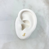 Stud Earrings Star In Quartet 0.85gr / 0.7cm / White Zircons Yellow Gold *