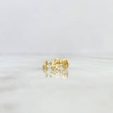 Stud Earrings Star In Quartet 0.85gr / 0.7cm / White Zircons Yellow Gold *