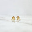 Stud Earrings Star In Quartet 0.85gr / 0.7cm / White Zircons Yellow Gold *