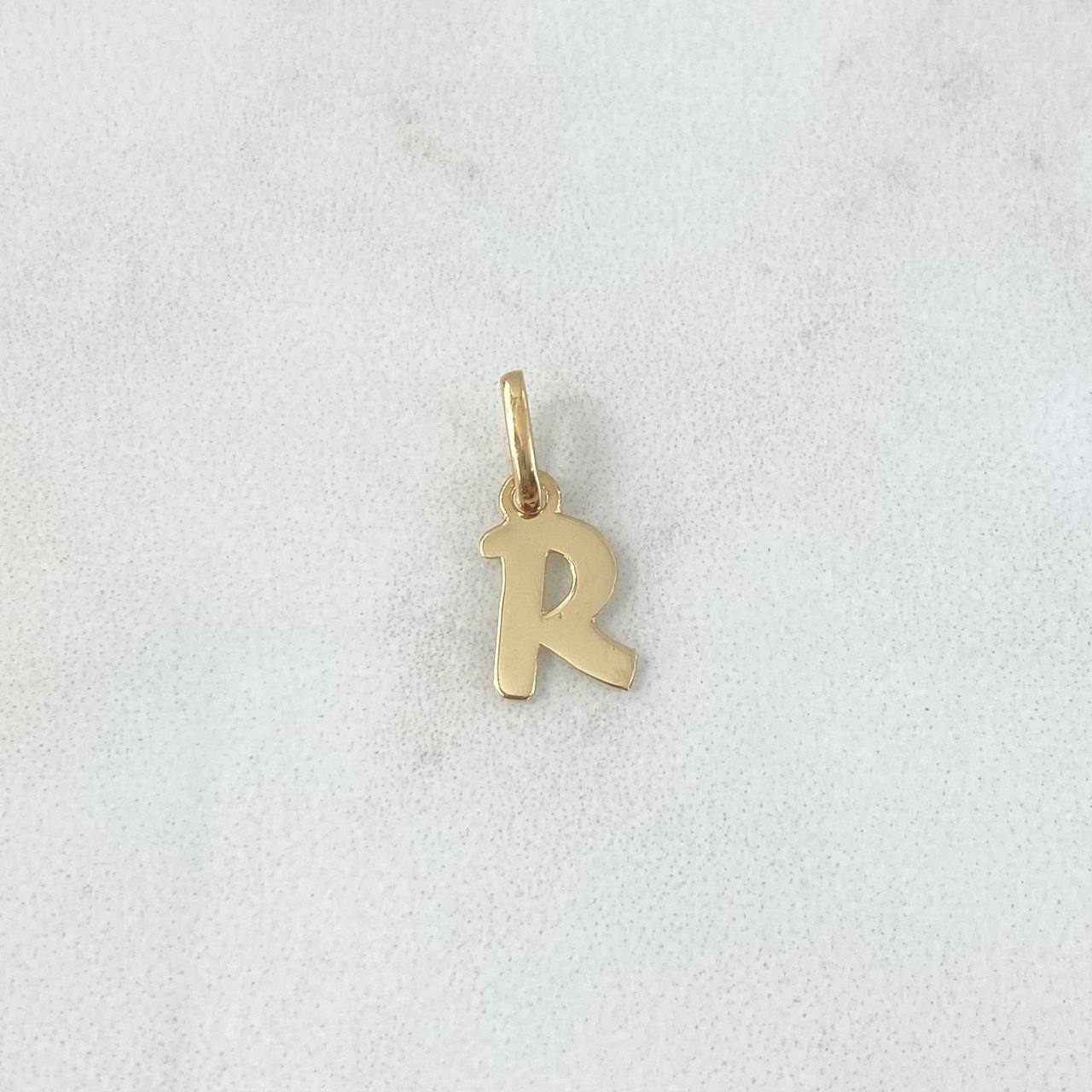 Pendant Letter R Cursive 0.45gr / 1.7mm Polished 18K Yellow Gold