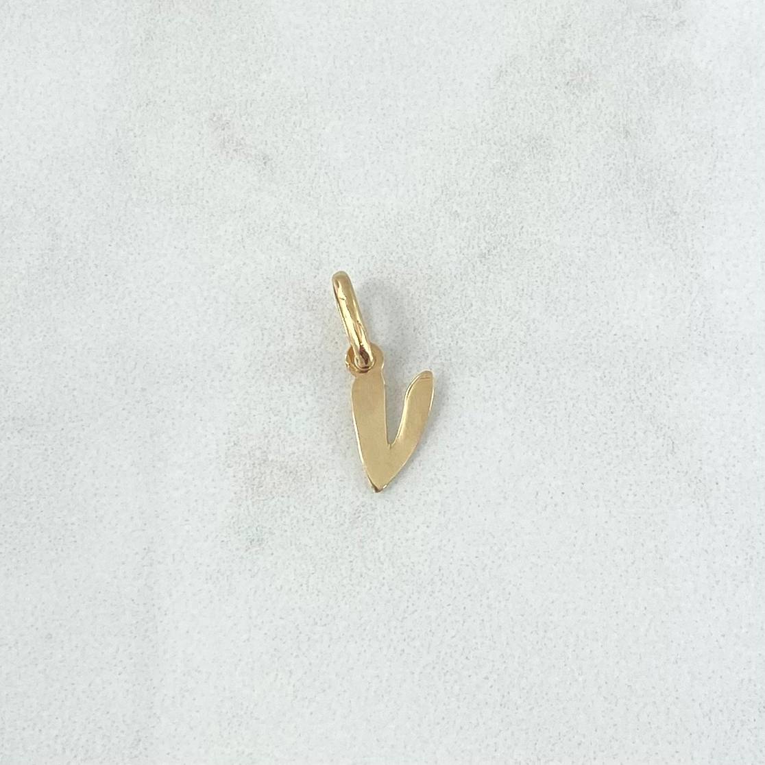 Pendant Letter V Italic 0.45gr / 1.6cm / Polished 18K Yellow Gold
