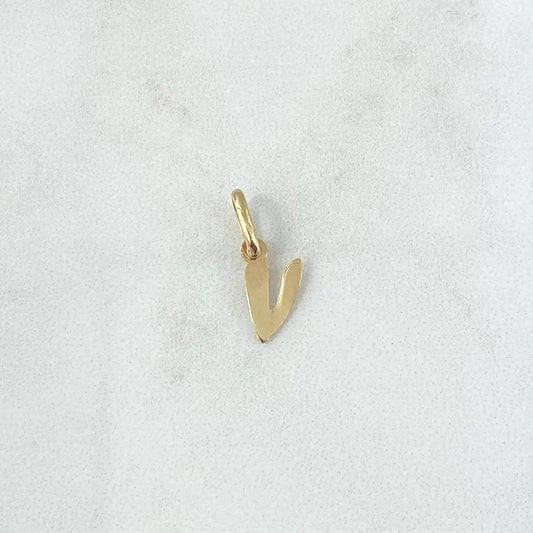 Pendant Letter V Italic 0.45gr / 1.6cm / Polished 18K Yellow Gold