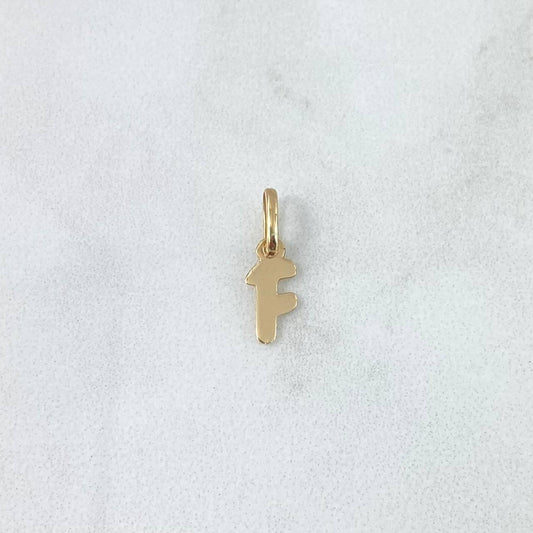 Pendant Letter F Italic 0.35gr / 1.5cm / Polished Yellow Gold