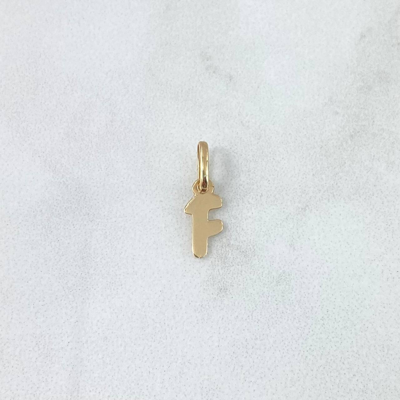Pendant Letter F Italic 0.35gr / 1.5cm / Polished 18K Yellow Gold ©