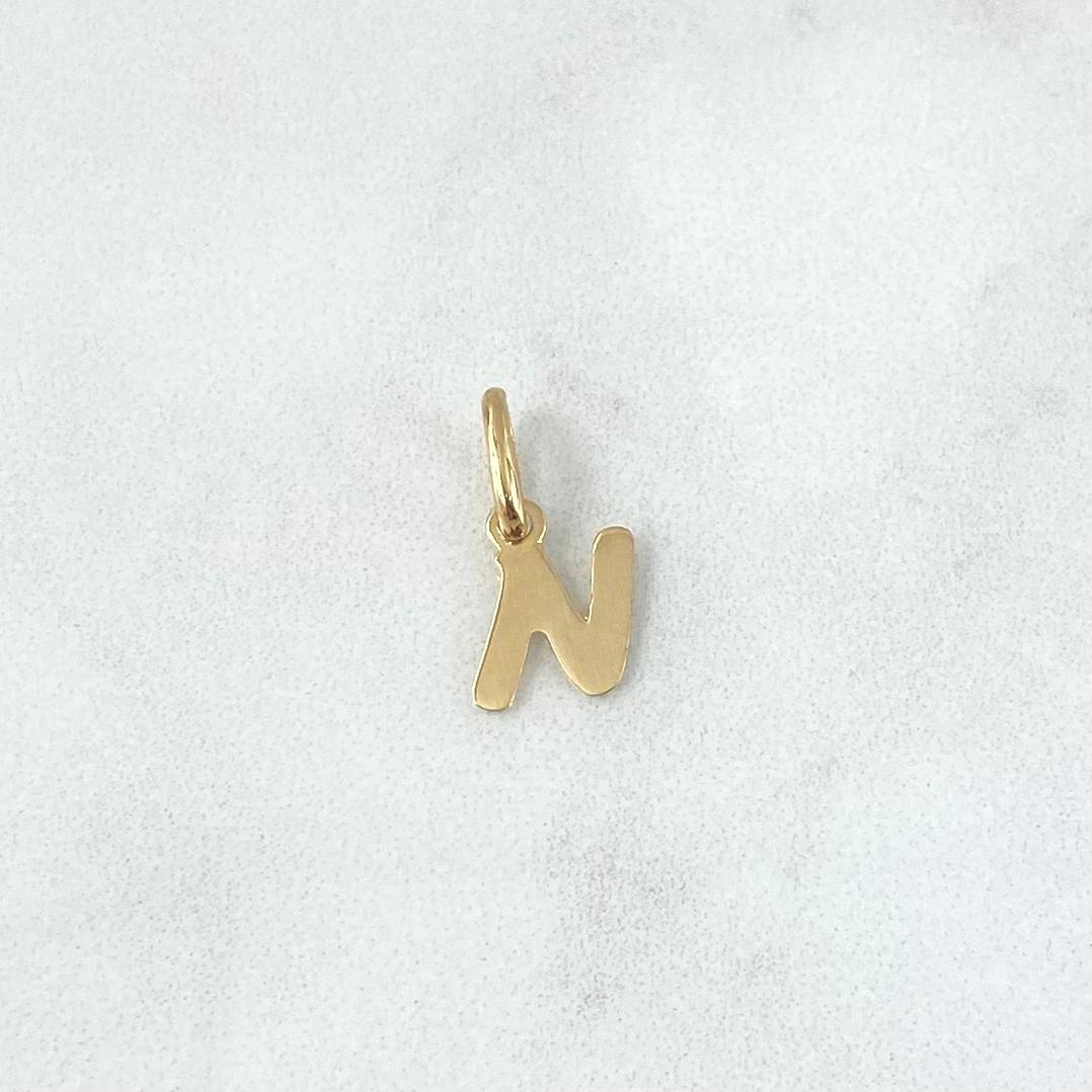 Pendant Letter N Italic 0.45gr / 1.5cm / Polished Yellow Gold