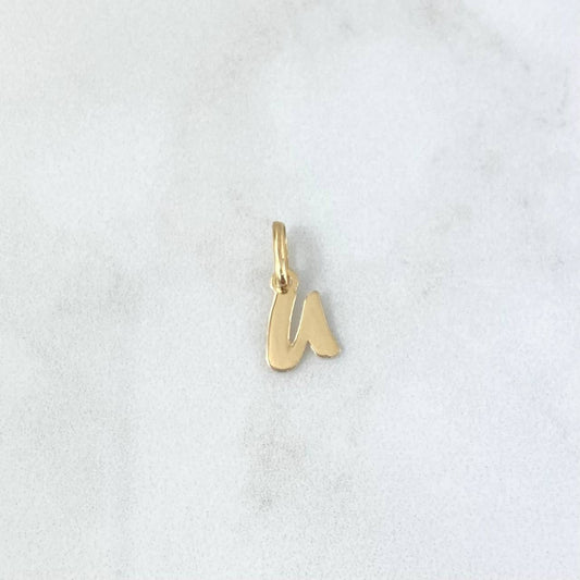 Pendant Letter U Italic 0.45gr / 1.7cm / Polished 18K Yellow Gold