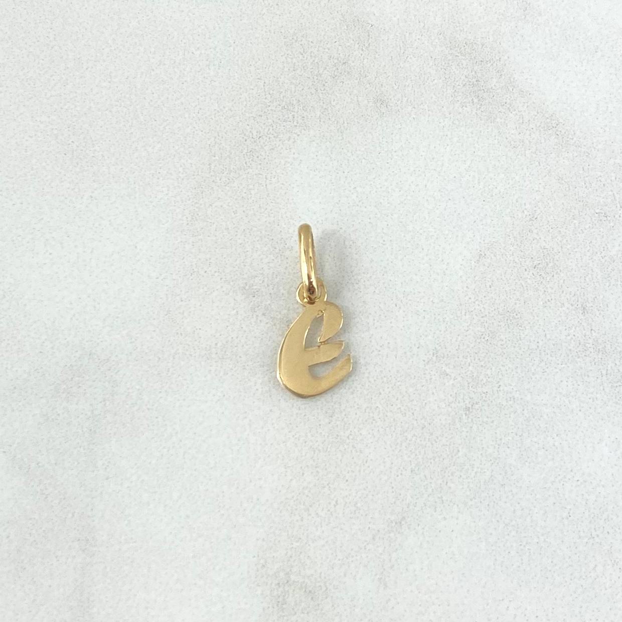 Pendant Letter E Cursive 0.45gr / 0.8in / 18K Gold ©