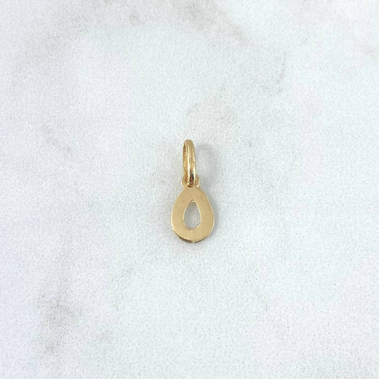 Pendant Letter O Cursive 0.45gr / 1/2 in / 18K Gold