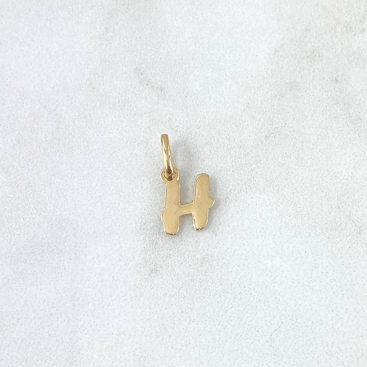 Pendant Letter H Italic 0.45gr / 1.5cm / Polished Yellow Gold