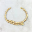 Flat Snake Bracelet Scaled 14.45gr / 18.5cm / White Zircons Green Eyes Yellow Gold +4 ©