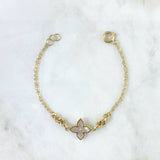 Classic Link Bracelet Trébol VCyA 4.35gr / 20cm / White Yellow Gold +4 ©