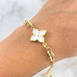 Classic Link Bracelet Trébol VCyA 4.35gr / 20cm / White Yellow Gold +4 ©