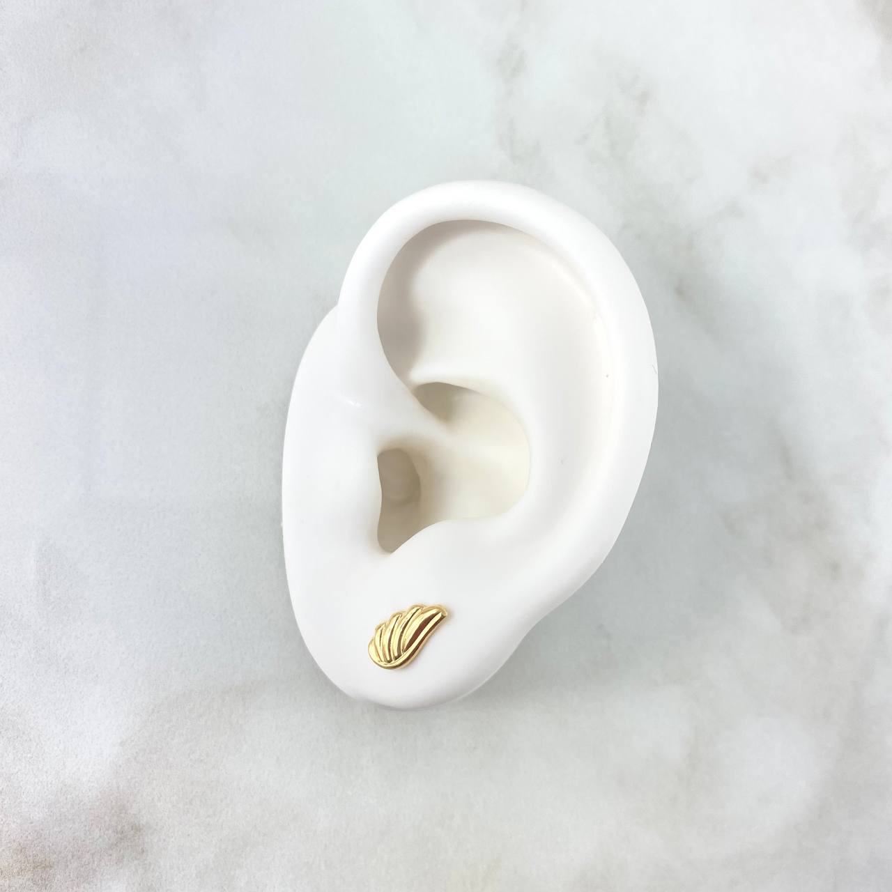 Stud Earrings Wing 0.6gr / 1cm / 18K Yellow Gold