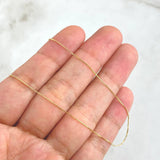 Cadena Veneciana 1.25gr / 15 3/4 in / 0.7mm Oro Amarillo +3 18K ©