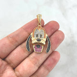 Pendant Dog 8.7gr / 4.2cm / Colored Zircons Yellow Gold ©