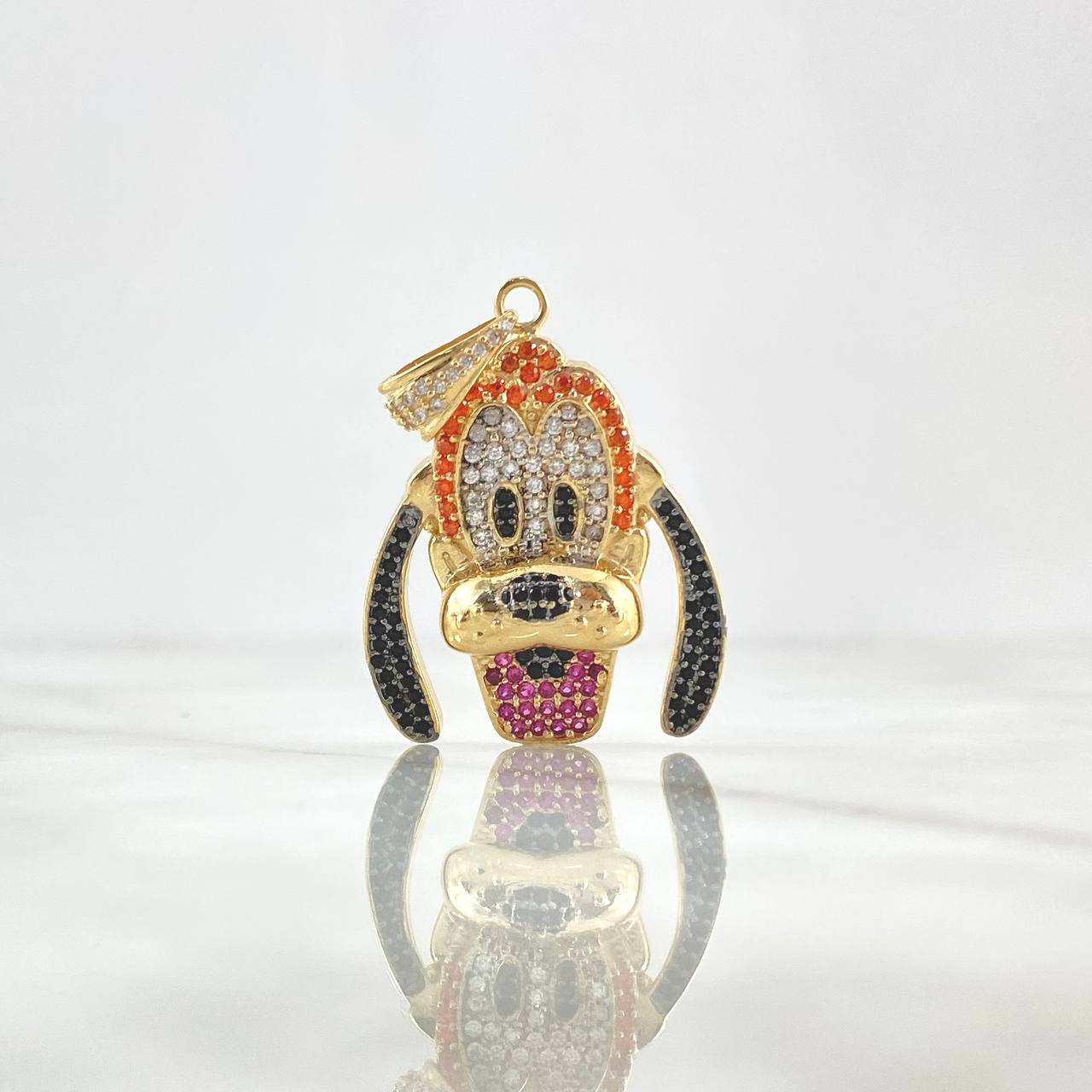 Pendant Dog 8.7gr / 4.2cm / Colored Zircons Yellow Gold ©