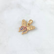 Pendant Butterfly 1.35gr / 1.8cm / Colored Zircons Yellow Gold ©