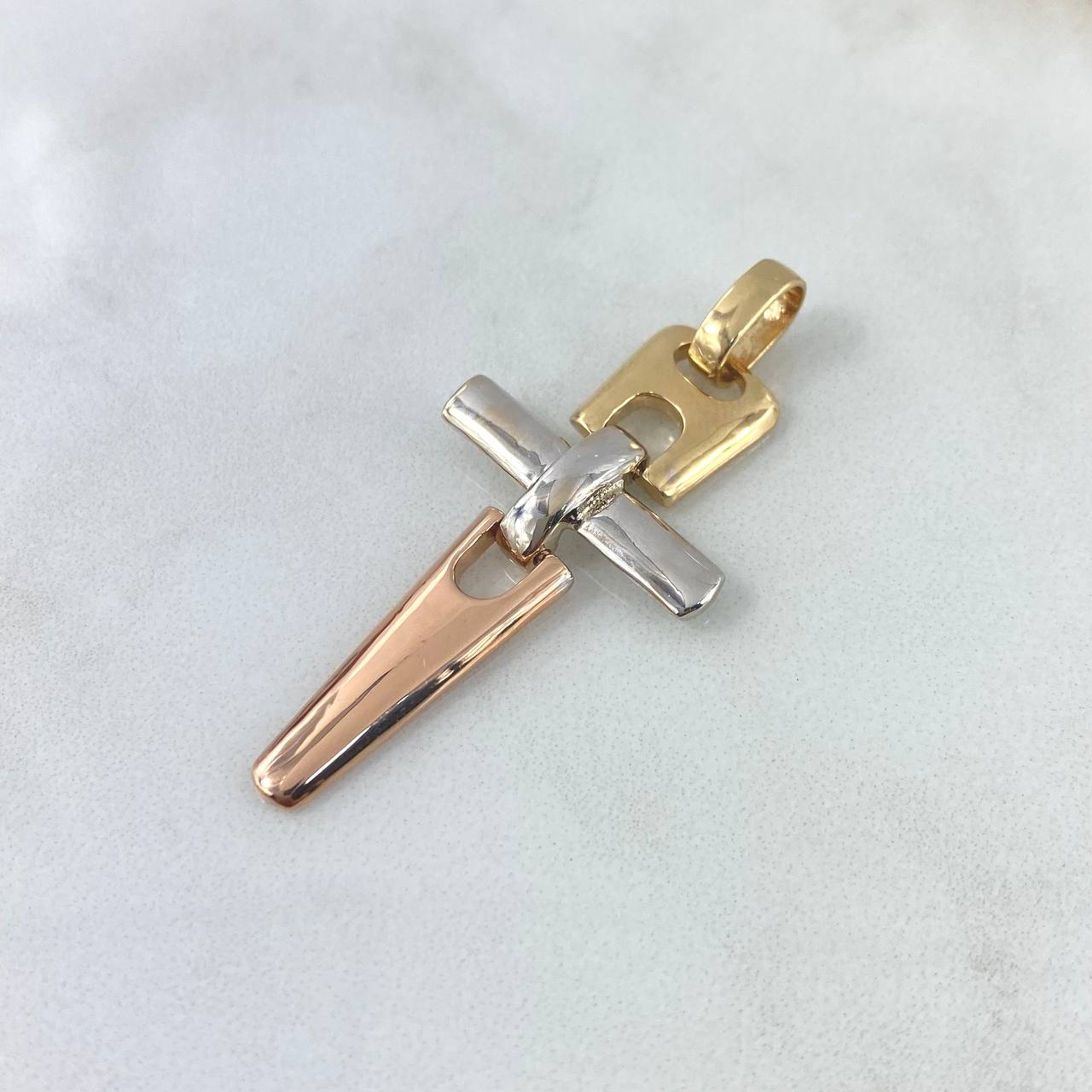 Pendant Articulated Cross 5.85gr / 4.8cm / Polished Three Golds ©