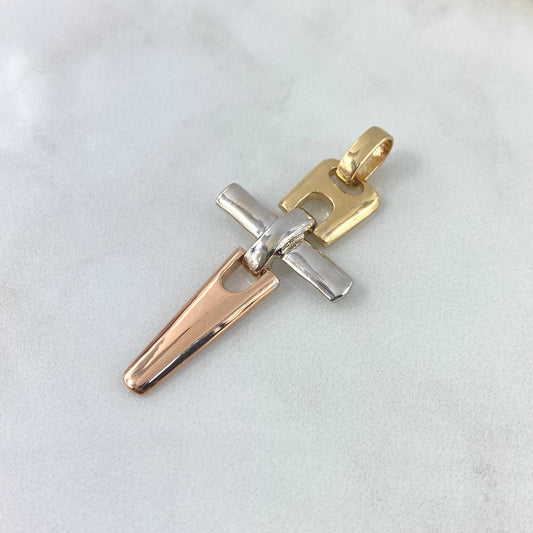 Pendant Articulated Cross 5.85gr / 4.8cm / Polished Three Golds ©