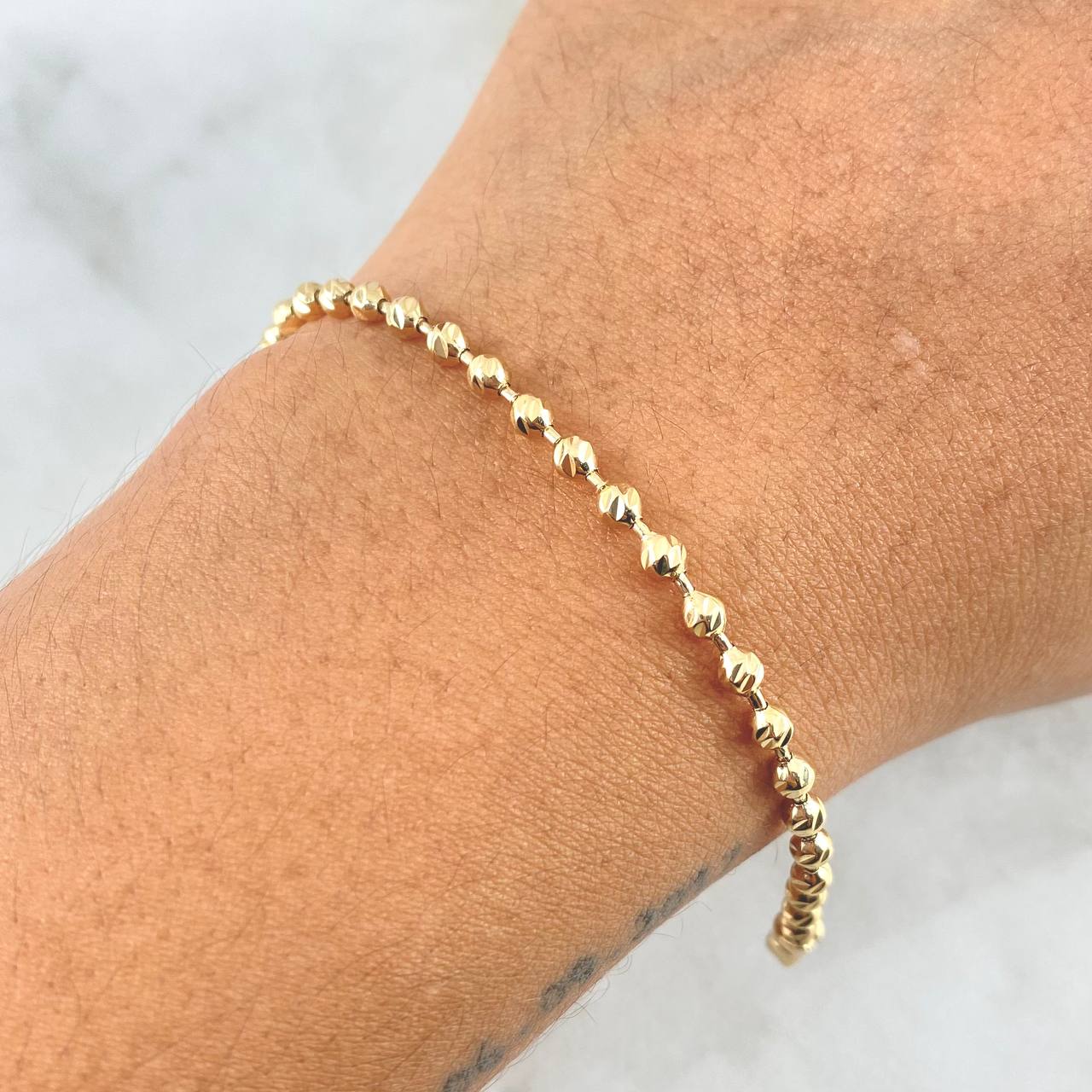Bracelet Bracelet 8.55gr / 20cm / 3.4mm Diamond Cut 18K Yellow Gold