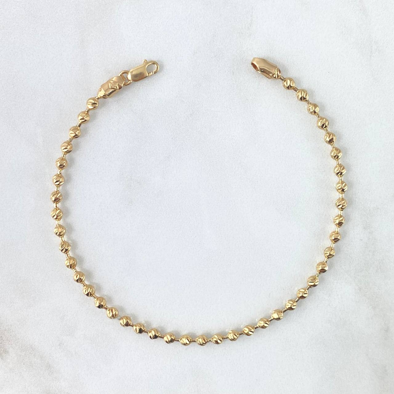 Bracelet Bracelet 8.55gr / 20cm / 3.4mm Diamond Cut 18K Yellow Gold