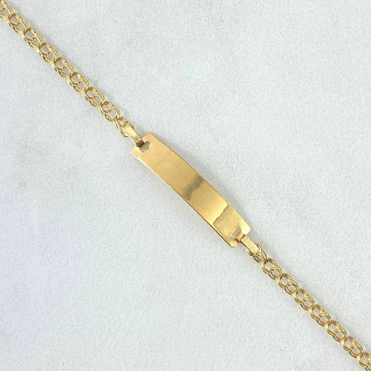 Bracelet Baby Classic Link Smooth Rectangle Plate 1.25 g / 2.3 mm Yellow Gold 18K