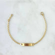 Bracelet Baby Classic Link Smooth Rectangle Plate 1.25 g / 2.3 mm Yellow Gold 18K