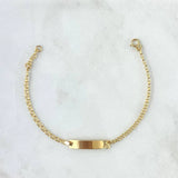 Bracelet Baby Classic Link Rectangular Curved Plain Plate 1.25 g / 2.3 mm Yellow Gold 18K