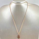 Cadena Lazo 0.85gr / 45cm / 1.2mm + Dije Mano Hamsa - Filigrana 1.15gr / 2.4cm Oro Rosa (Oferta)