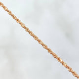 Cadena Lazo 0.85gr / 45cm / 1.2mm + Dije Mano Hamsa - Filigrana 1.15gr / 2.4cm Oro Rosa (Oferta)