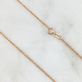 Cadena Lazo 0.85gr / 45cm / 1.2mm + Dije Mano Hamsa - Filigrana 1.15gr / 2.4cm Oro Rosa (Oferta)