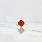 VCyA Clover Ring 1.9gr / Size 7 1/2 / Electrostatic Red Yellow Gold