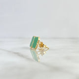Stud Earrings Clover 2.65gr / 1cm / Electrostatic Green Yellow Gold