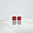 Stud Earrings Trébol VCyA 2.65gr / 1cm / Red Electrostatic Yellow Gold