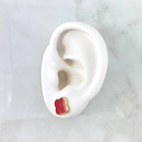 Stud Earrings Trébol VCyA 2.65gr / 1cm / Red Electrostatic Yellow Gold
