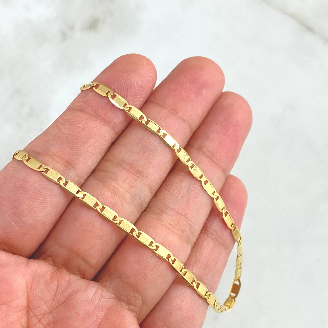 Flat Anchor Chain Polished 9gr / 60cm / 3mm Yellow Gold +3