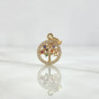 Pendant Tree of Life 1.2gr / 1.8cm / Medal - Colored Zircons Yellow Gold