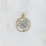 Pendant Tree of Life 2.4gr / 2.8cm / Smooth Circular Two-tone Yellow White ©