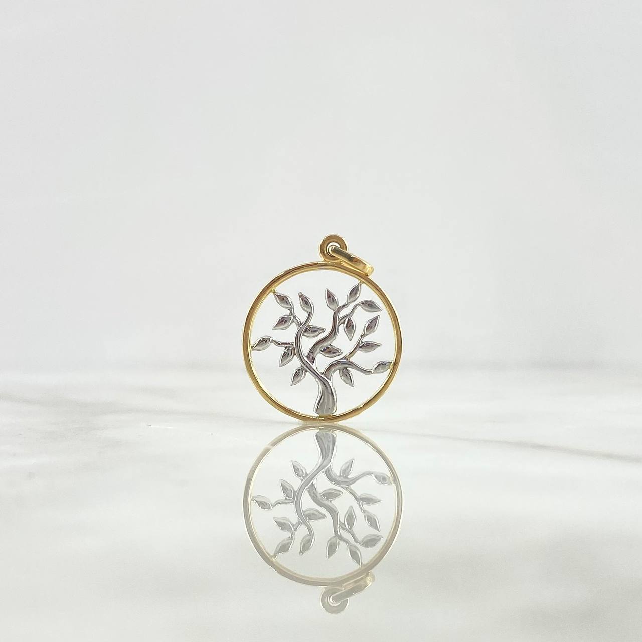 Pendant Tree of Life 2.4gr / 2.8cm / Smooth Circular Two-tone Yellow White ©