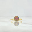 Circular Flower Ring 1.65gr / Size 7 / Colored Zircons Yellow Gold