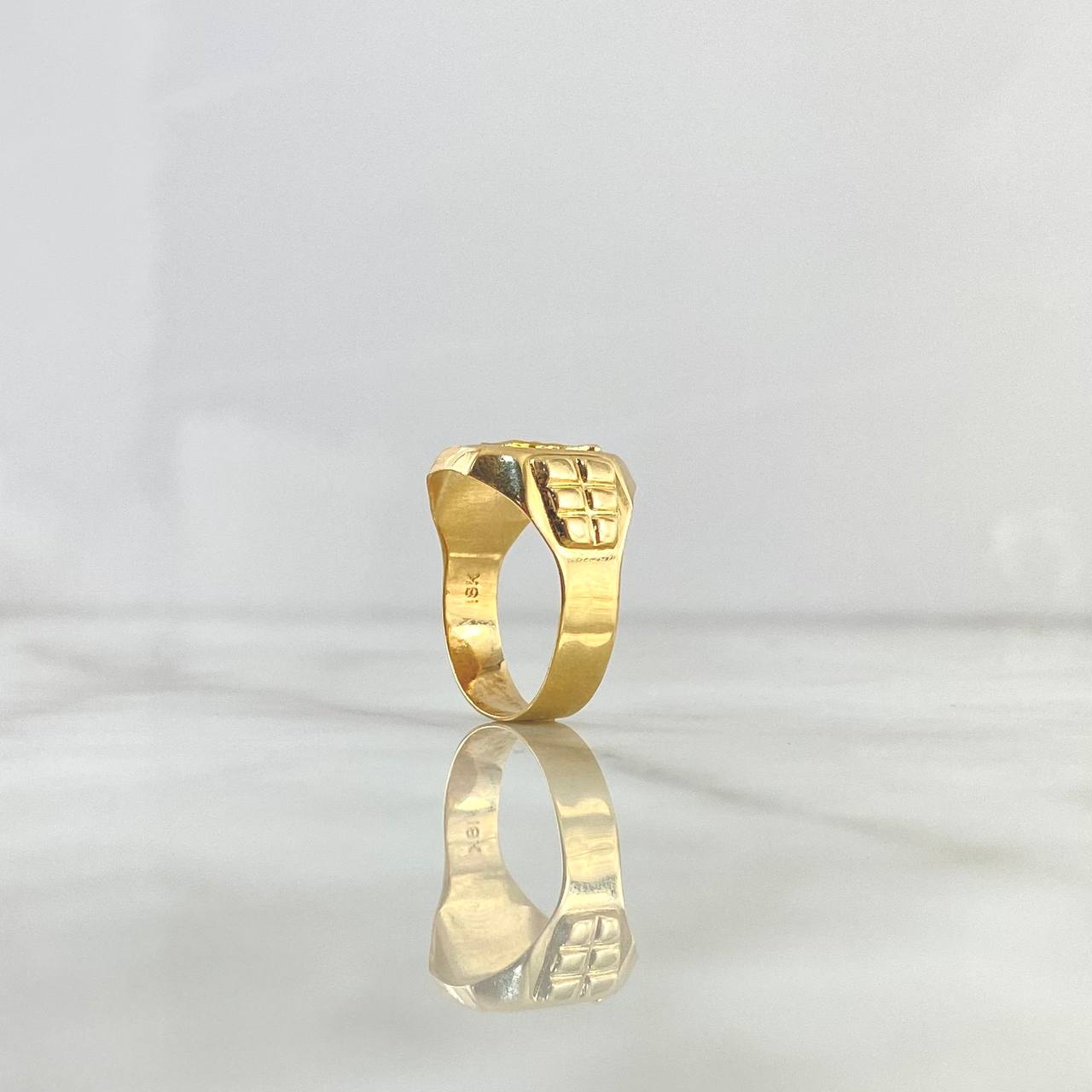 Christ Seal Ring 4.05gr / Size 7 / Rectangular Frame 18K Yellow Gold