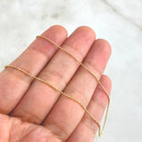 Cadena Militar 3.1gr / 50cm / 1mm Dimantada Oro Amarillo +3 18K