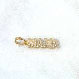 Pendant MOM 1.1gr / 2.5cm / White Zircons Yellow Gold ©