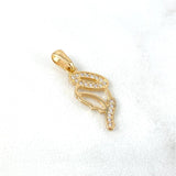 Pendant Virgin Mary Silhouette 1.1gr / 2.4cm / White Zircons Yellow Gold