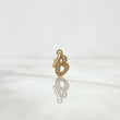 Pendant Letter B Italic 0.65gr / 1.7cm / White Zirconia Yellow Gold